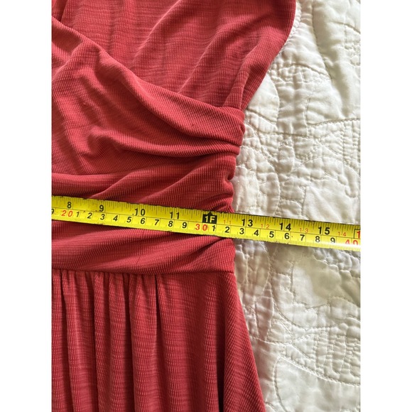 Maeve Nora Textured Sleeveless Dress in Rust Anthropologie V Neck Wrap Midi Sz S - Picture 9 of 10